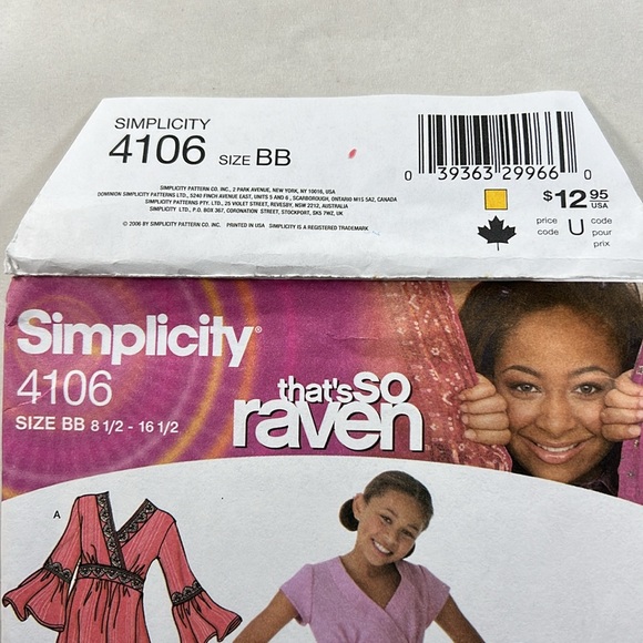Simplicity 4106 That’s So Raven Disney Girls Plus Size BB 8 1/2 - 16 1/2 Pattern - Picture 4 of 6